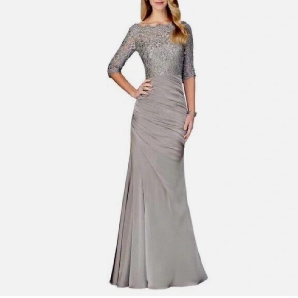 Elegant Gray Evening Gown